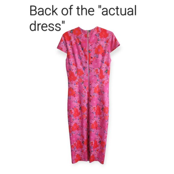 Alexia Admor Pink and Red Sheath Midi Dress - Picture 5 of 16